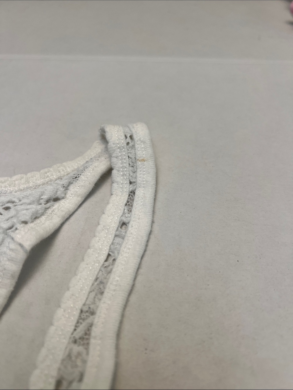 Hollister Y2K white Lace Trim Racerback Cami Tank Top Bella Swan Coquette size M - Picture 6 of 10